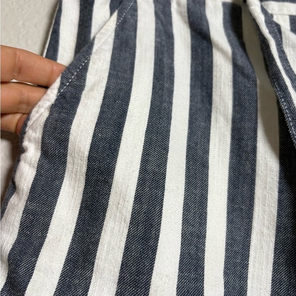 Sanctuary Striped Navy/White Soft Cotton Casual Trousers with Tie Belt. Coastal - Picture 2 of 13